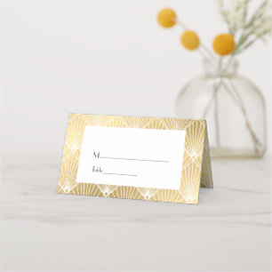 Carte De Placement Elégant Mariage d'or Gatsby Art Déco