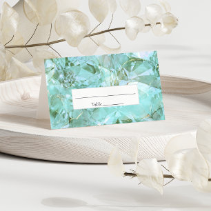 Carte De Placement Elégant Mariage en cristal de verre de mer