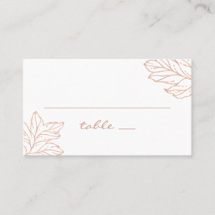 Carte De Placement Élégant mariage or. Chute botanique classique