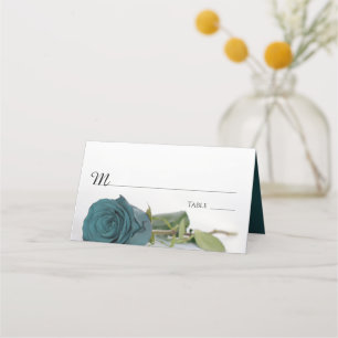 Carte De Placement Élégant Mariage Rose Aqua Turquoise ou foncé