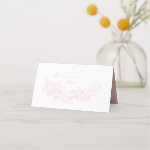 Carte De Placement Élégant Mariage rose pâle