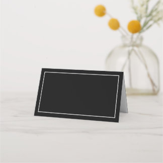 Carte De Placement Élégant minimaliste noir et blanc
