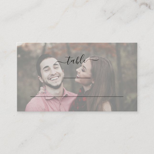 Carte De Placement Élégant moderne simple Mariage photo plat (Devant)