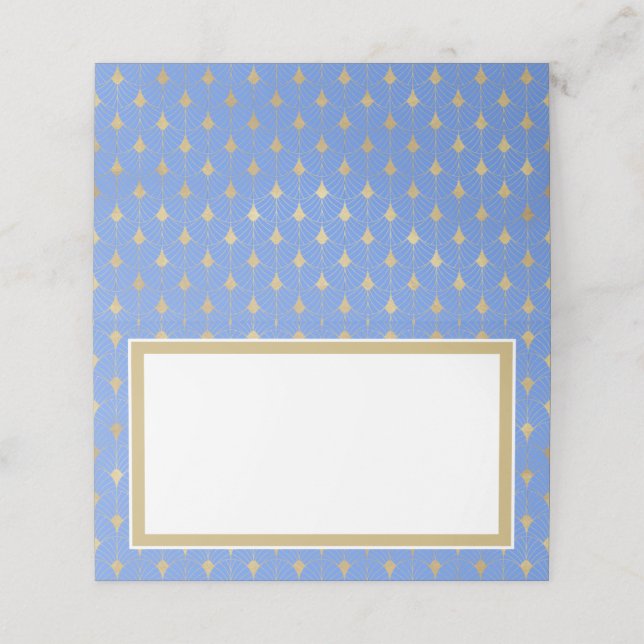 Carte De Placement Elégant Motif Art déco couleur or Mariage (Extérieur déplié)