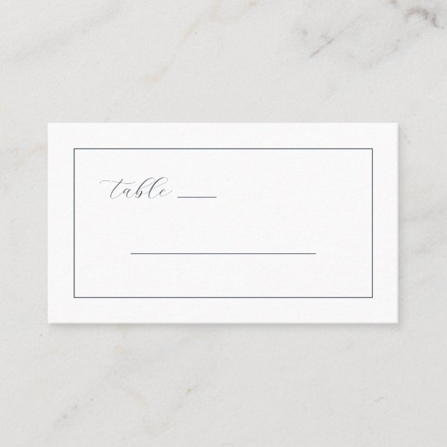 Carte De Placement Elegant Navy Calligraphy Table (Devant)