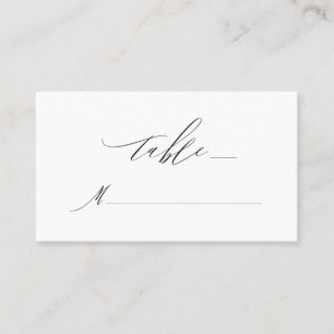 Carte De Placement Élégant noir blanc moderne Mariage Monogramme