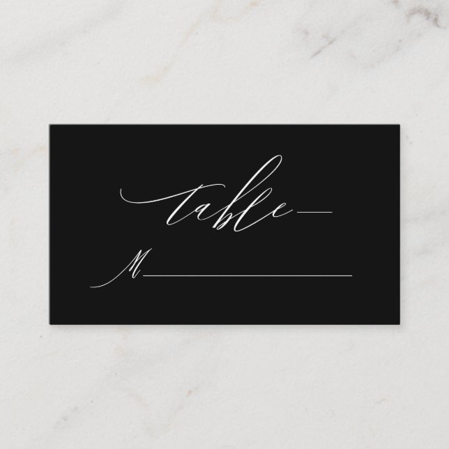 Carte De Placement Élégant noir blanc moderne Mariage Monogramme (Devant)