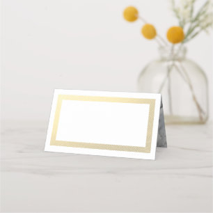 Carte De Placement Elégant or bordé de marbre blanc Table invité