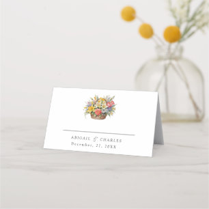 Carte De Placement Élégant panier fleur sauvage Boho