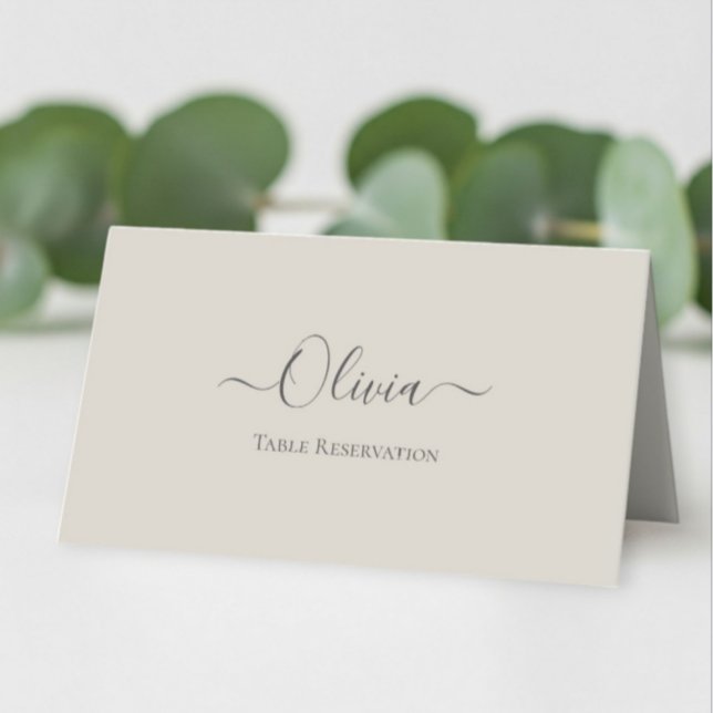 Carte De Placement Elegant Personalized Wedding Place Card –  Simple  (Créateur téléchargé)