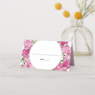 Carte De Placement Elégant Pink Peonies Mariage Carte Place