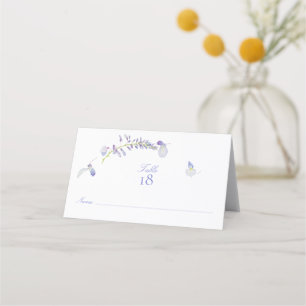 Carte De Placement Élégant Purple Wisteria Floral Script Numéro de ta