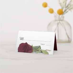 Carte De Placement Élégant Rose Burgundy Maroon Mariage