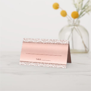 Carte De Placement Elégant Rose Gold Metallic Mariage damassé