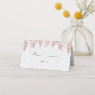 Carte De Placement Élégant Rose Gold Palm Feuille Mariage