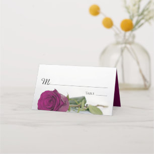 Carte De Placement Élégant Rose Magenta Berry Mariage écriture
