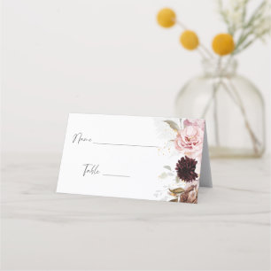 Carte De Placement Élégant rose poudré floral disposition de sièges p