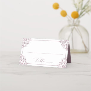 Carte De Placement Élégant Rose Poussiéreux Mariage Vintage Classique