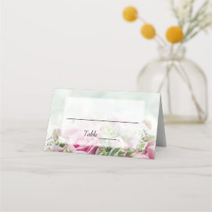 Carte De Placement Elégant rose Roses et Peony Bureaux Mariage Turquo