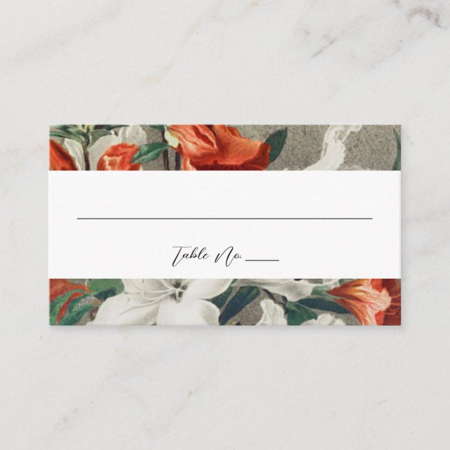Carte De Placement Élégant Rustic Florals Mariage en terre cuite (Devant)