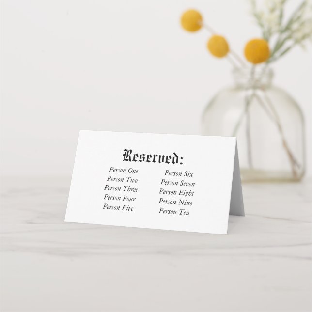 Carte De Placement Elégant Rustic Réservé Mariage Table assise (Devant)