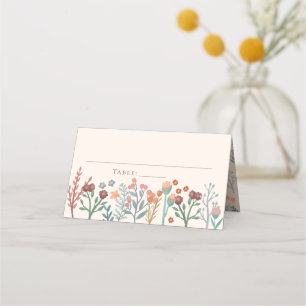 Carte De Placement Élégant Rustique Floral Boho Fleur sauvage Mariage
