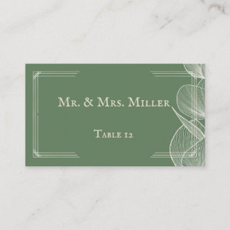 Carte De Placement Elegant Sage Green Eucalyptus Wedding Folded Place