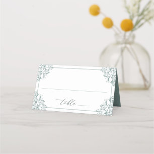 Carte De Placement Elégant Sea Green Mariage Vintage Classic