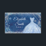 Carte De Placement Elégant Snowflake hiver de la Marine Quinceañera<br><div class="desc">Elégante carte de place Quinceañera pour flocon de neige hivernal de la marine</div>