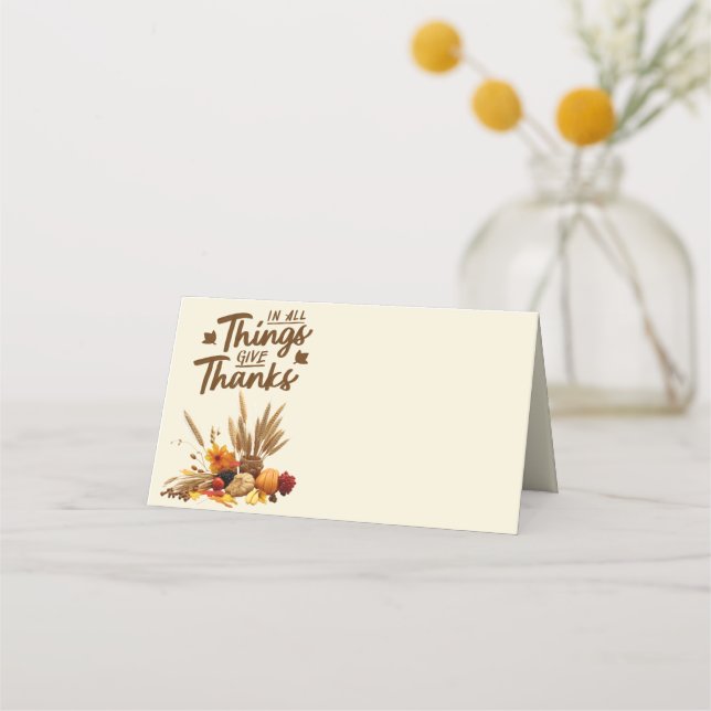 Carte De Placement Élégant Thanksgiving divertissant (Devant)