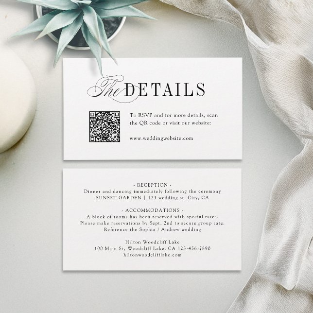 Carte De Placement Elegant Timeless Typography Simple Wedding Details (Elegant Timeless Typography Simple Wedding Details Place Card)