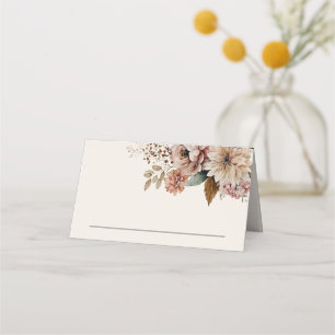Carte De Placement Elégante aquarelle jardin automne fleuri boho mari