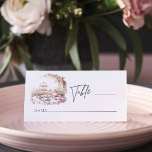 Carte De Placement Elégante aquarelle Jardin Mariage