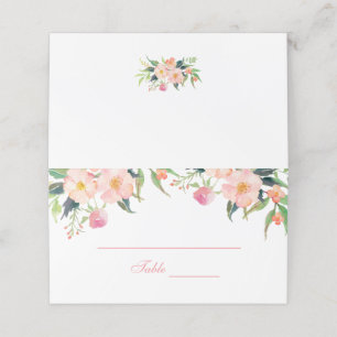 Carte De Placement Elégante Aquarelle rose Floral Mariage Carte Place