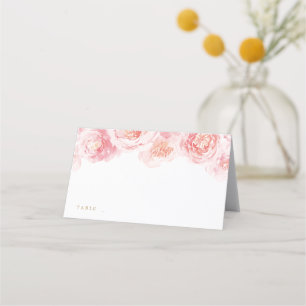 Carte De Placement Elégante aquarelle rose vif mariage à fleurs