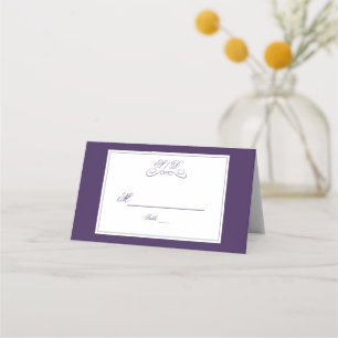 Carte De Placement Élégante Bordure violette et blanche Numéro de tab