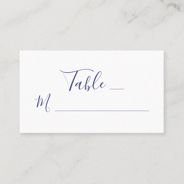 Carte De Placement Élégante calligraphie de script violet sur Mariage (Devant)