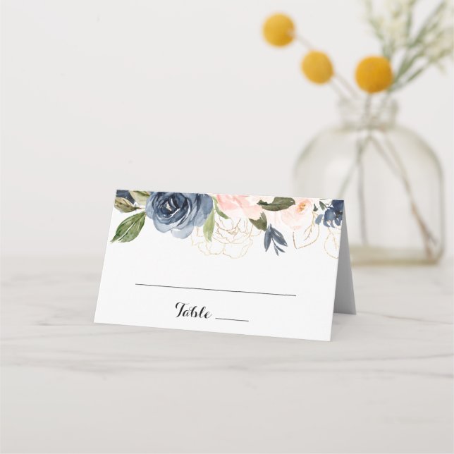 Carte De Placement Elégante carte de place simple Mariage Floral hive (Devant)