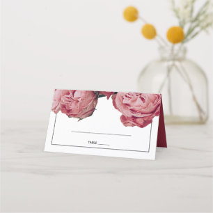 Carte De Placement Elégante carte Mariage Roses Roses Rose