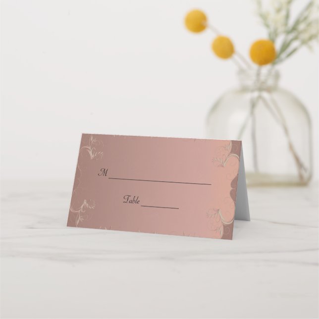 Carte De Placement Elégante carte Rose Gold Mariage Place (Devant)