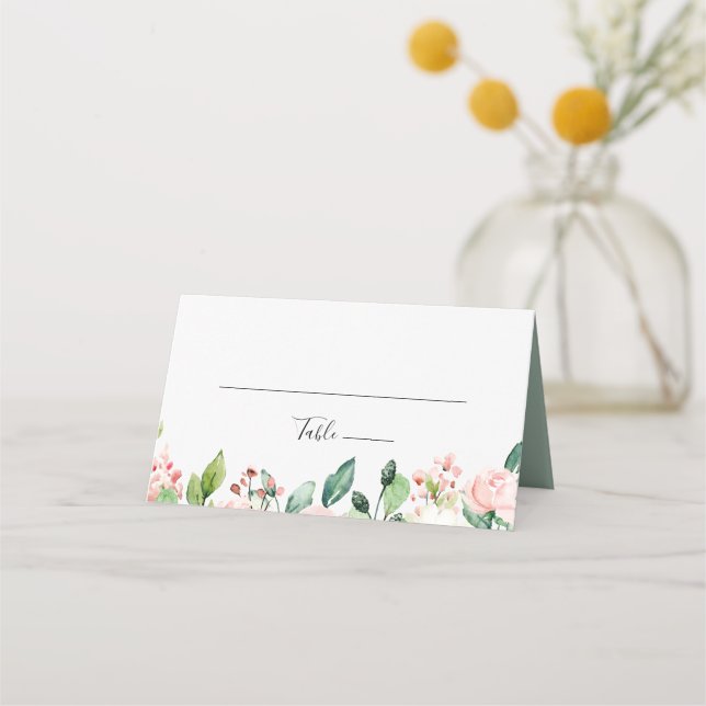 Carte De Placement Elégante Dainty Automne Floral Mariage Carte Place (Devant)