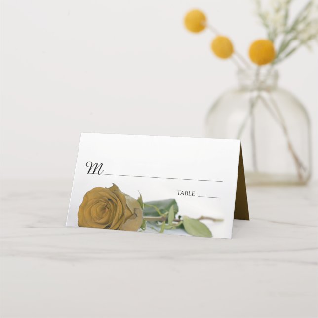 Carte De Placement Élégante écriture Mariage Rose or ocre (Devant)