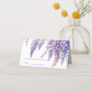 Carte De Placement Elégante glycine d'aquarelle violette florale
