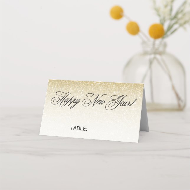 Carte De Placement Elégante Gold New Years Eve Mariage Place Card (Devant)
