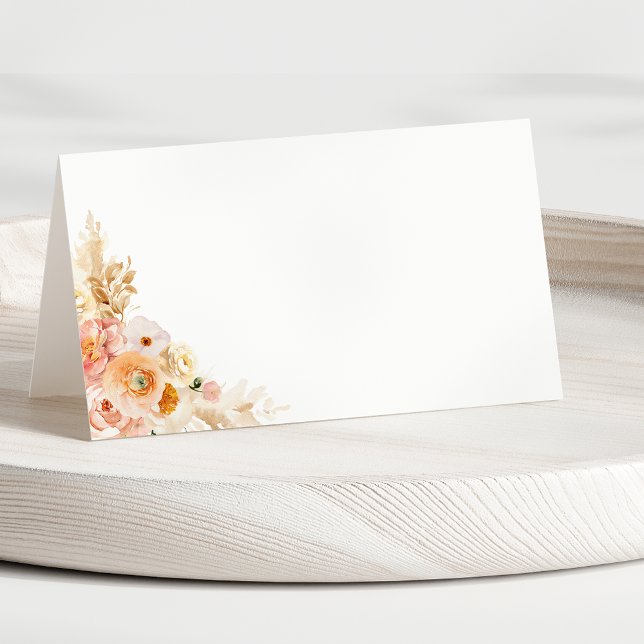 Carte De Placement Elégante Pêche et crème avec Mariage Monogram (Créateur téléchargé)