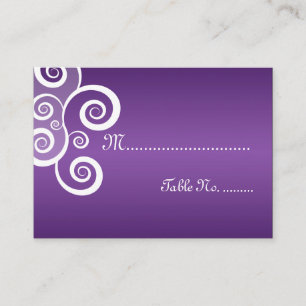 Carte De Placement Elégante Plaques De Mariage Blanches Frottes Viole