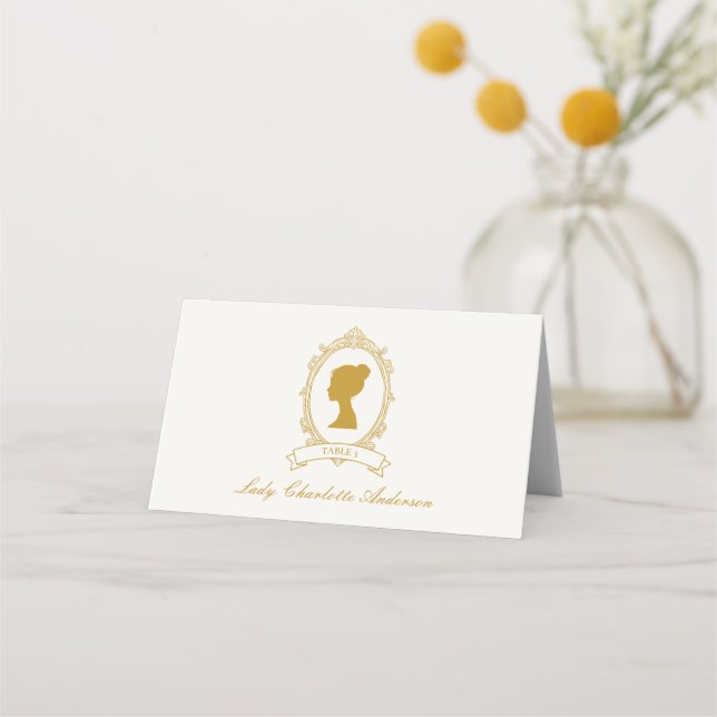 Carte De Placement Élégante réception de mariage bleu et or de l'ère  (Devant)