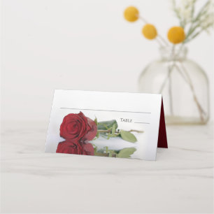 Carte De Placement Élégante Rose rouge Élégante Mariage Élégant