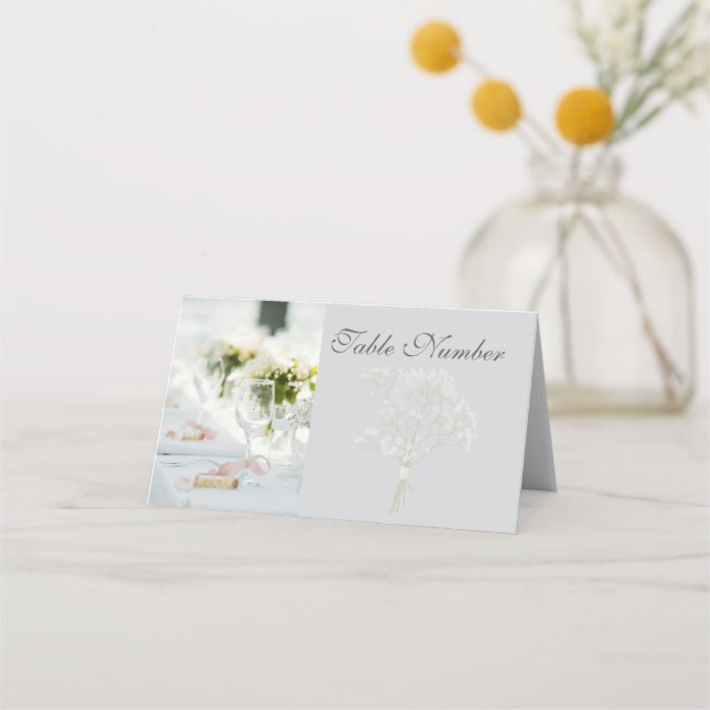 Carte De Placement Élégante Table de Mariage Romantique aux Pastels " (Devant)