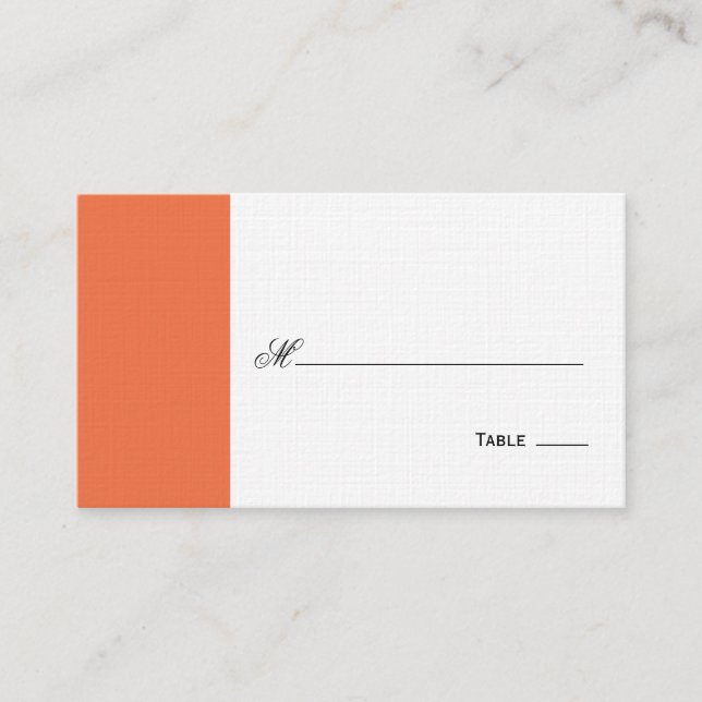 Carte De Placement Elégante Table de Script Siège/Carte Place - Orang (Devant)